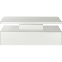 MMT Furniture Designs High Gloss White Rectangle Coffee Table with LED Lights - Size: 39 x 100 x 50cm - Wilko - thumbnail 4