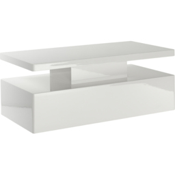 MMT Furniture Designs High Gloss White Rectangle Coffee Table with LED Lights - Size: 39 x 100 x 50cm - Wilko - thumbnail 3