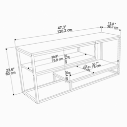 Decorotika Lorin 3 Shelf White Marble and Gold TV Unit - Size: 60 x 120 x 35cm - Multi - Wilko - thumbnail 7