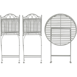 Charles Bentley 2 Seater Grey Decorative Rustic Metal Garden Bistro Set - Wilko - thumbnail 7