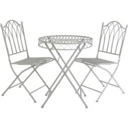 Charles Bentley 2 Seater Grey Decorative Rustic Metal Garden Bistro Set - Wilko - thumbnail 3