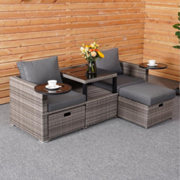 Malay Deluxe New Hampshire 2 Seater Grey Transformer Patio Set - Wilko - thumbnail 5
