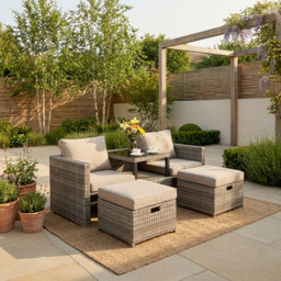 Malay Deluxe New Hampshire 2 Seater Grey Transformer Patio Set - Wilko - thumbnail 1