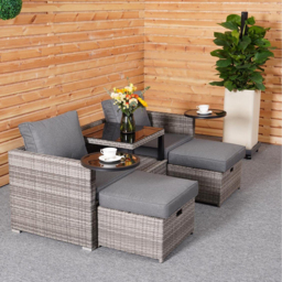 Malay Deluxe New Hampshire 2 Seater Grey Transformer Patio Set - Wilko - thumbnail 6