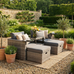 Malay Deluxe New Hampshire 2 Seater Grey Transformer Patio Set - Wilko - thumbnail 3