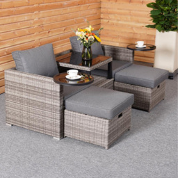 Malay Deluxe New Hampshire 2 Seater Grey Transformer Patio Set - Wilko - thumbnail 7