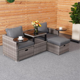 Malay Deluxe New Hampshire 2 Seater Grey Transformer Patio Set - Wilko - thumbnail 4