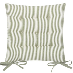 Yard Hayle Moss Striped Cotton Seat Pad 40 x 40cm 2 Pack - Size: 40 x 40 x 1cm - Green - Wilko - thumbnail 5
