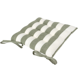 Yard Hayle Moss Striped Cotton Seat Pad 40 x 40cm 2 Pack - Size: 40 x 40 x 1cm - Green - Wilko - thumbnail 6