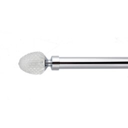 Glass Pinecone Curtain Pole - Chrome/120cm - Wilko - thumbnail 1