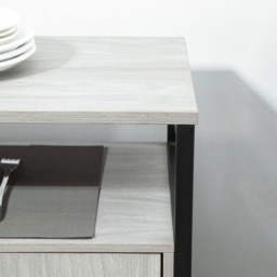 Portland Modern 2 Door 3 Shelf Light Grey Steel Frame Sideboard - Size: 100 x 34 x 88cm - Wilko - thumbnail 4