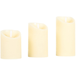 Set of 3 Ivory Flicker LED Candles Ivory - Wilko - thumbnail 3