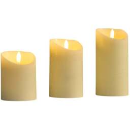 Set of 3 Ivory Flicker LED Candles Ivory - Wilko - thumbnail 1
