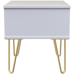 Crowndale Diamond Single Drawer Indigo Matt and White Side Table Ready Assembled - Size: 43 x 45 x 40cm - Indigo Matt & White - Wilko - thumbnail 3