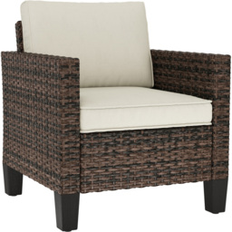 Outsunny Light Brown Rattan Garden Armchair with Cushions - Size: 75 x 72 x 74cm - Wilko - thumbnail 3
