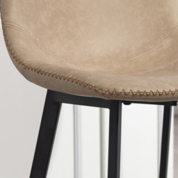 Portland Light Brown Faux Leather Bar Stool Set of 2 - Wilko - thumbnail 4