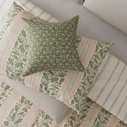 Helena Springfield Green and Pink Folk Ditsy Cushion 45 x 45cm - Green/Pink - Wilko - thumbnail 3