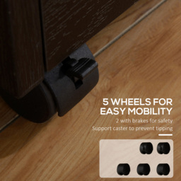 HOMCOM 3 Drawer Black Lockable Mobile Filing Cabinet - Wilko - thumbnail 6