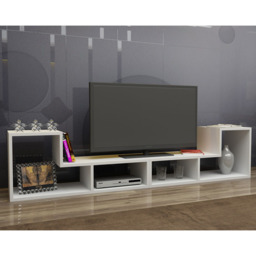 Decorotika Cubicco White Adjustable TV Unit - Size: 40 x 180 x 29.5cm - Wilko - thumbnail 5