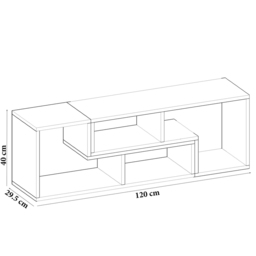 Decorotika Cubicco White Adjustable TV Unit - Size: 40 x 180 x 29.5cm - Wilko - thumbnail 7