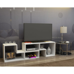 Decorotika Cubicco White Adjustable TV Unit - Size: 40 x 180 x 29.5cm - Wilko - thumbnail 3