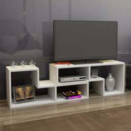 Decorotika Cubicco White Adjustable TV Unit - Size: 40 x 180 x 29.5cm - Wilko - thumbnail 1