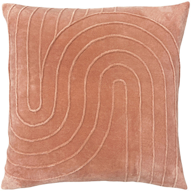 furn. Mangata Blush Square Geometric Pleat Cushion - Size: 45 x 45 cm - Pink - Wilko - image 1