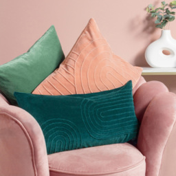 furn. Mangata Blush Square Geometric Pleat Cushion - Size: 45 x 45 cm - Pink - Wilko - thumbnail 5