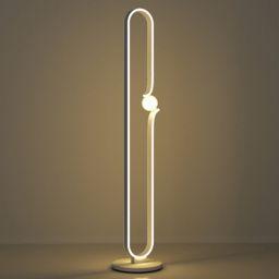 Portland White Dimmable LED Floor Lamp with Night Light and Foot Switch - Size: 145 x 28 x 28cm - Wilko - thumbnail 4