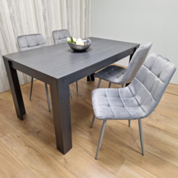 Kosy Koala 4 Seater Velvet Arrow Design Dining Set Grey - Portland - Wilko