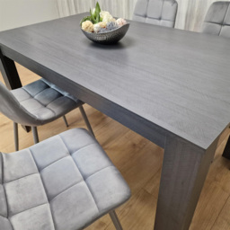 Kosy Koala 4 Seater Velvet Arrow Design Dining Set Grey - Portland - Wilko - thumbnail 7