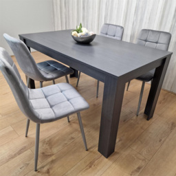 Kosy Koala 4 Seater Velvet Arrow Design Dining Set Grey - Portland - Wilko - thumbnail 5