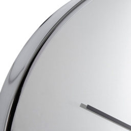Premier Housewares Bailie Mirror Face Chrome Eound Wall Clock 40cm - Size: 40 x 6 x 40cm - Silver - Wilko - thumbnail 5