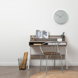 Premier Housewares Bailie Mirror Face Chrome Eound Wall Clock 40cm - Size: 40 x 6 x 40cm - Silver - Wilko - thumbnail 3