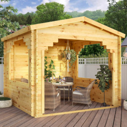 Mercia 3 x 3m Wooden Log Gazebo - Brown - Mercia Garden - Wilko