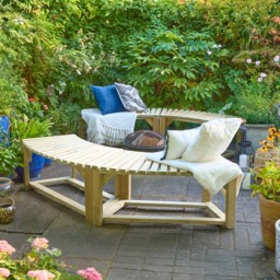 Forest Garden Curved Firepit Bench 2 Pack - Size: 2 Seater - Green - Wilko - thumbnail 7