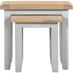 Seconique Windsor Pebble Grey and Oak Nest of Tables Set of 2 - Size: 50 x 54 x 37cm - Pebble Grey/Oak - Wilko - thumbnail 4