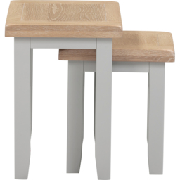Seconique Windsor Pebble Grey and Oak Nest of Tables Set of 2 - Size: 50 x 54 x 37cm - Pebble Grey/Oak - Wilko - thumbnail 6