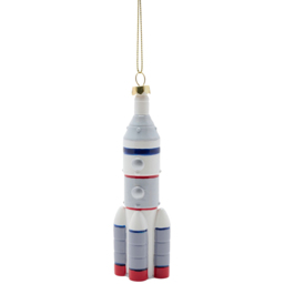 The Seasonal Gift Co. Toy Shop Hanging Rocket Christmas Tree Decoration - Size: 23 x 3.5 x 3.5cm - Grey - Wilko - thumbnail 1