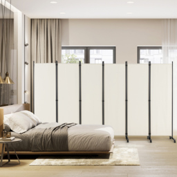 Costway 6 Panel White Room Divider on Wheels - Size: 109 x 16 x 13cm - Wilko - thumbnail 3