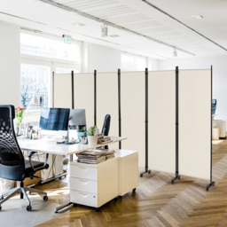 Costway 6 Panel White Room Divider on Wheels - Size: 109 x 16 x 13cm - Wilko - thumbnail 5