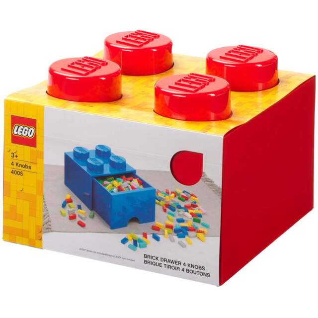 LEGO 4 Knobs Red Brick Drawer - Size: 25 x 25 x 18cm - Wilko - image 1