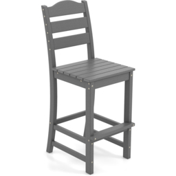 Costway Grey Bar Stool with Backrest and Footrest - Size: 122 x 51 x 11cm - Wilko - thumbnail 3
