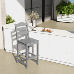 Costway Grey Bar Stool with Backrest and Footrest - Size: 122 x 51 x 11cm - Wilko - thumbnail 4