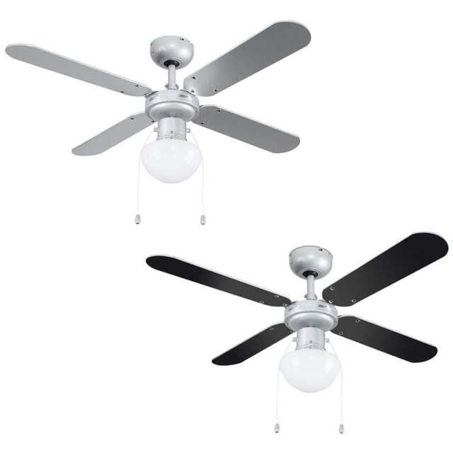 ValueLights Mirage Silver Reversible Ceiling Fan with Light 42 inch - Size: 43 x 102 x 102cm - Wilko - image 1