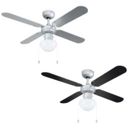 ValueLights Mirage Silver Reversible Ceiling Fan with Light 42 inch - Size: 43 x 102 x 102cm - Wilko - thumbnail 1