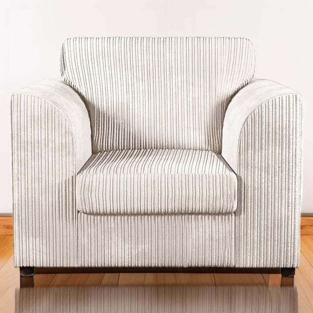 Luxor Single Seater Cream Jumbo Cord Armchair - Wilko - image 1