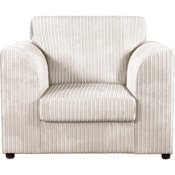 Luxor Single Seater Cream Jumbo Cord Armchair - Wilko - thumbnail 3