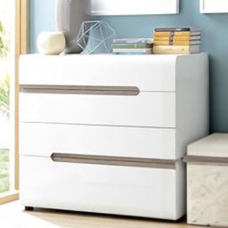 Florence Chelsea 4 Drawer White and Oak Chest of Drawers - Furniture to Go - Wilko - thumbnail 1