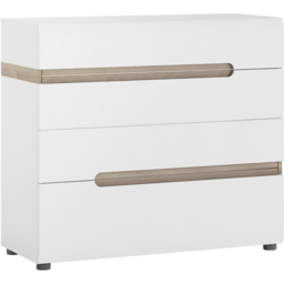 Florence Chelsea 4 Drawer White and Oak Chest of Drawers - Furniture to Go - Wilko - thumbnail 3